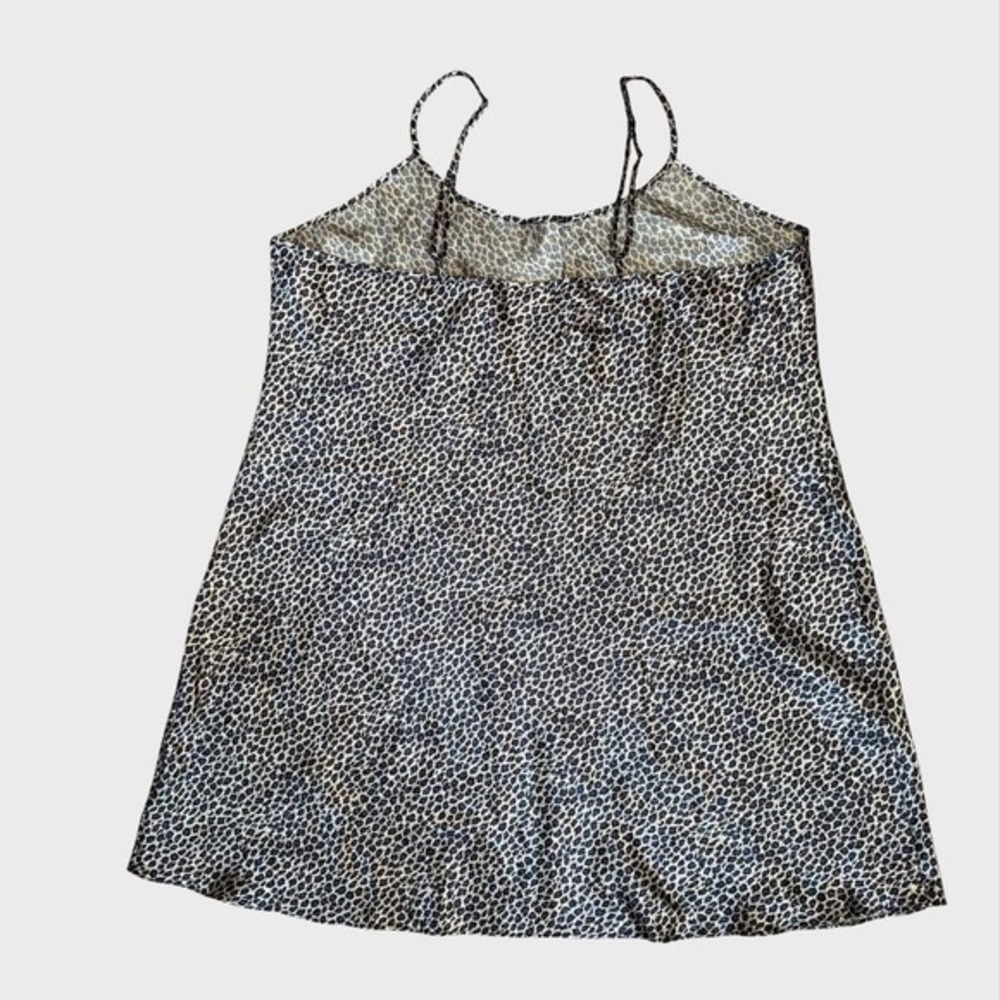 Indie sleaze XL Cheetah Leopard Print Satin Slip‎ Dress  90's Slip Dress Grunge - Picture 3 of 5